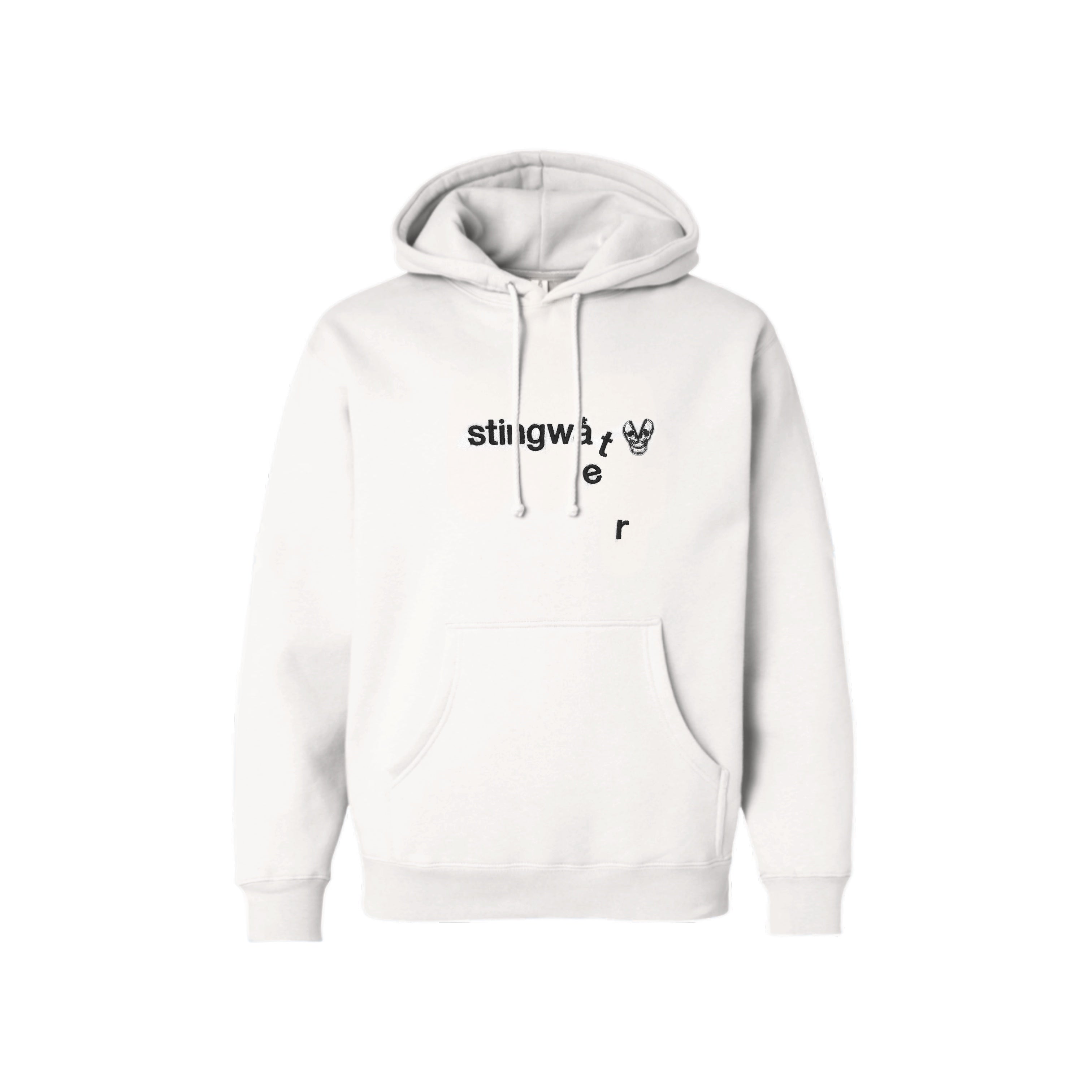 Classic melting logo and skull patch Hoodie White – stingwater