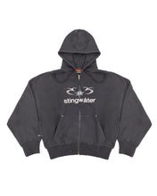 Load image into Gallery viewer, Moses Snake Zip Up Hoodie Faded Black