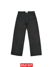 Load image into Gallery viewer, Vegan Suede Double Knee Twill Pants Black