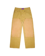Load image into Gallery viewer, Vegan Suede Double Knee Canvas Pants Wheat Brown