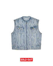 Load image into Gallery viewer, Moto Denim Vest Unchained Vintage Blue