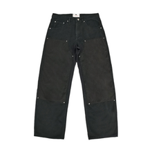 Load image into Gallery viewer, Vegan Suede Double Knee Twill Pants Black