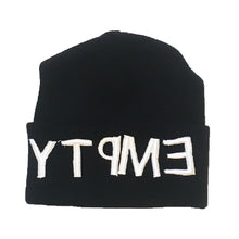 Load image into Gallery viewer, Empty Your Mind Reverse Embroidery Beanie Black