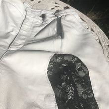 Load image into Gallery viewer, Black Aya white leather shorts