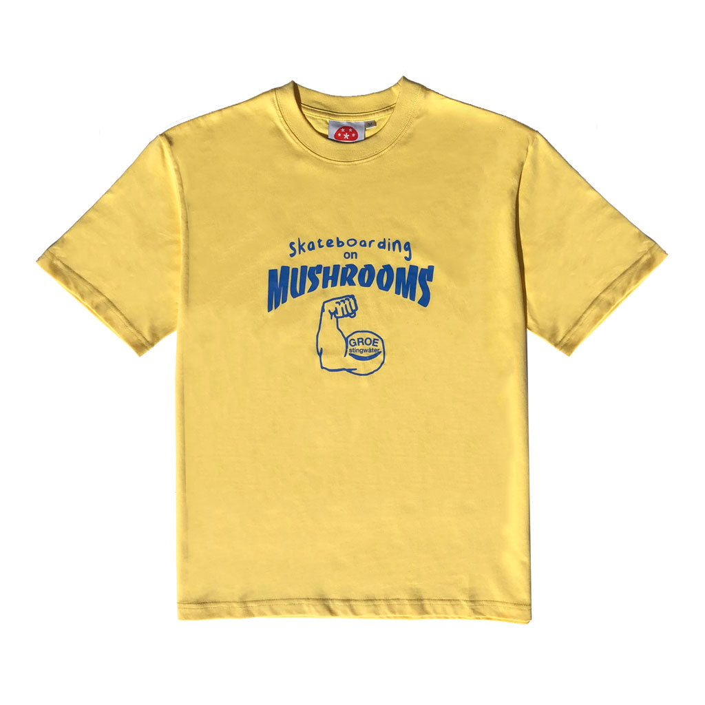 Skateboarding on Mushrooms T-Shirt Ghee Yellow – stingwater