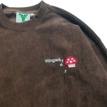 Load image into Gallery viewer, Corduroy Melting logo Crewneck sweatshirt Brown