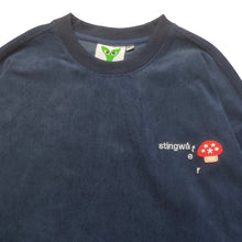 Load image into Gallery viewer, Corduroy Melting logo Crewneck sweatshirt Navy