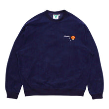 Load image into Gallery viewer, Corduroy Melting logo Crewneck sweatshirt Navy