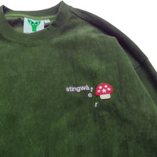 Load image into Gallery viewer, Corduroy Melting logo Crewneck sweatshirt Forest Green