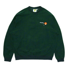 Load image into Gallery viewer, Corduroy Melting logo Crewneck sweatshirt Forest Green