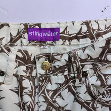 Load image into Gallery viewer, Vegan Suede Double Knee Canvas Pants Thorn Print White