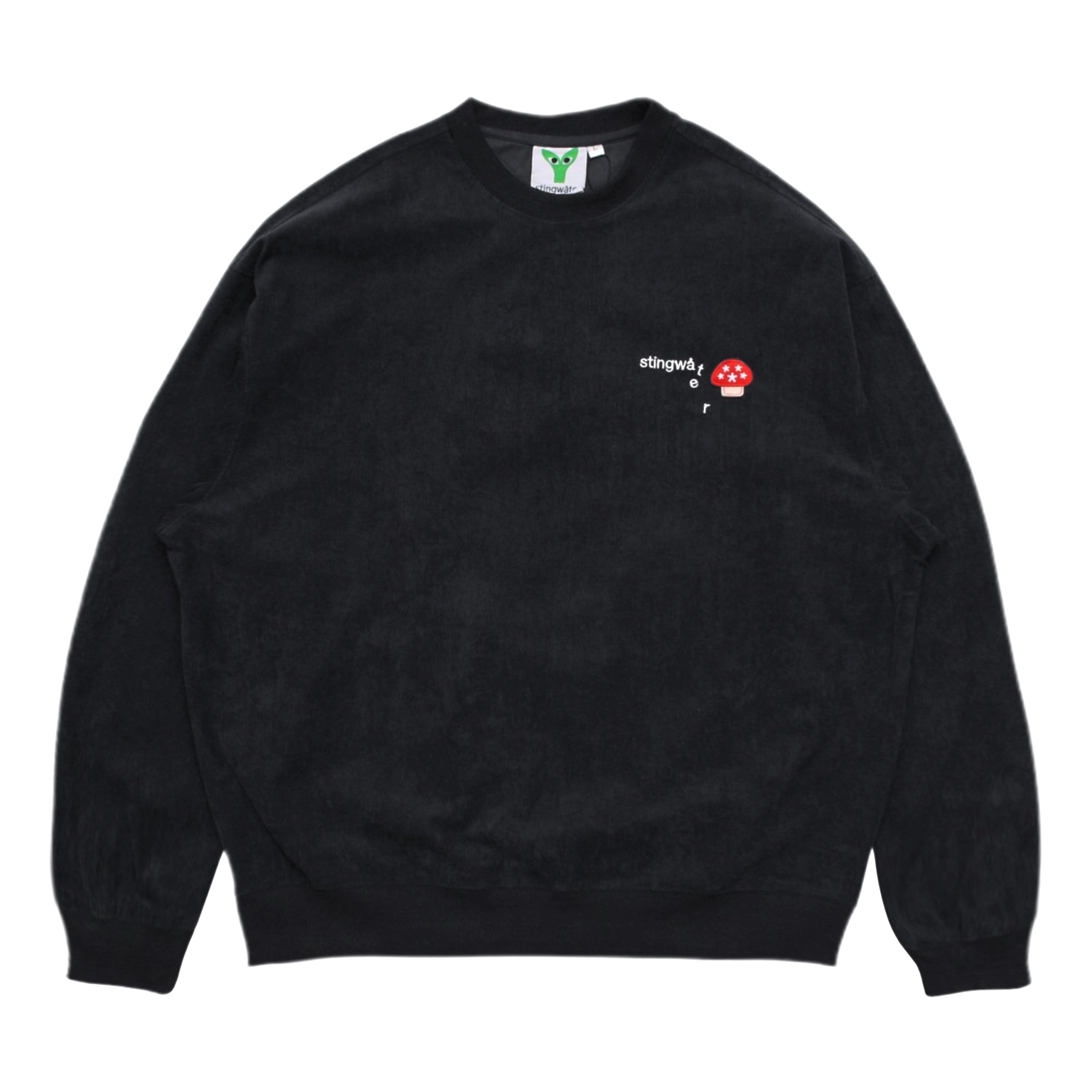 Corduroy Melting logo Crewneck sweatshirt Black – stingwater