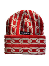 Load image into Gallery viewer, Heavy chain knit balaclava red