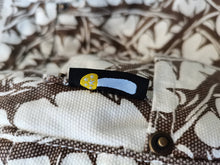 Load image into Gallery viewer, Vegan Suede Double Knee Canvas Pants Thorn Print White