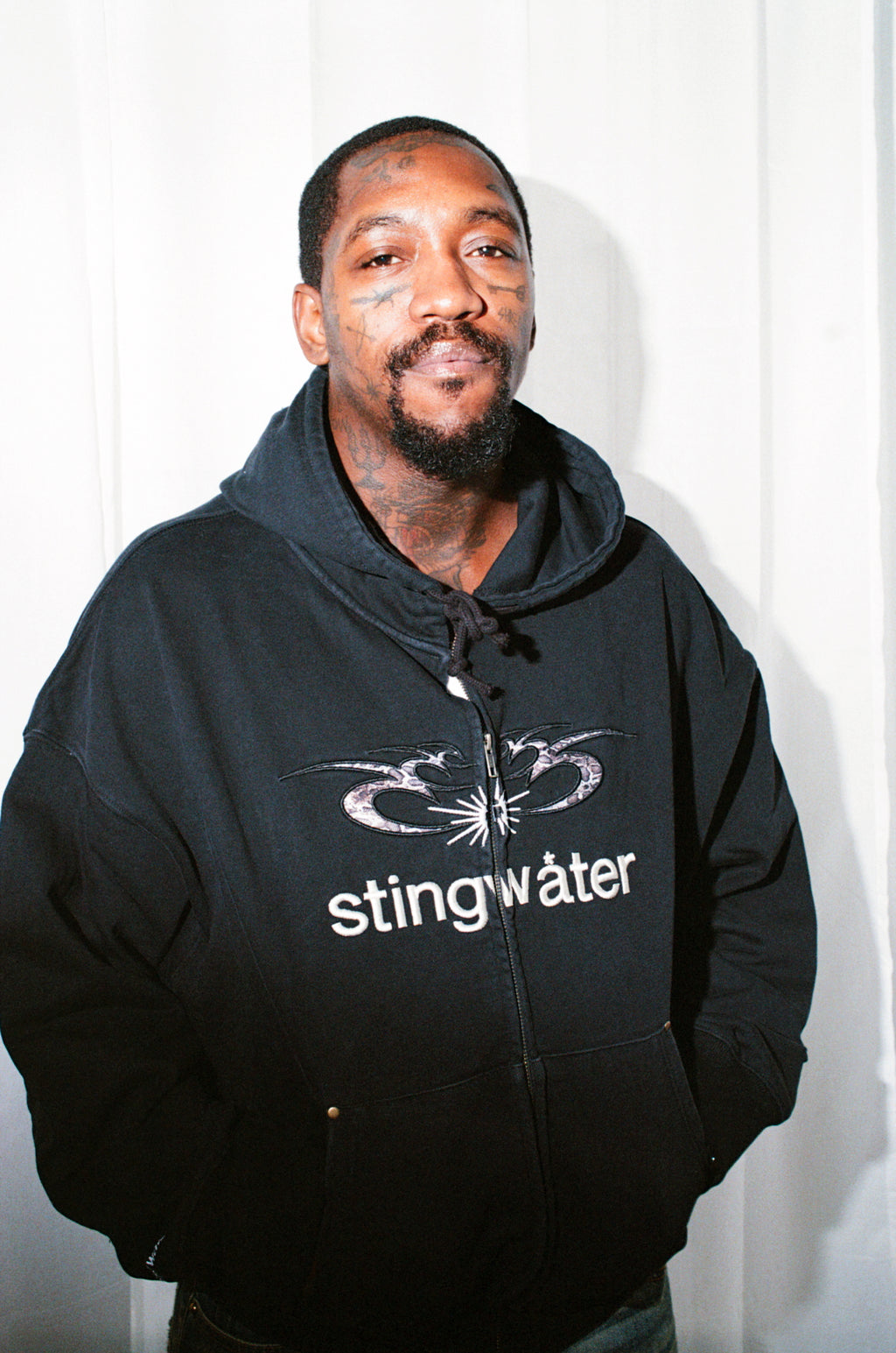 Moses Snake Zip Up Hoodie Faded Black