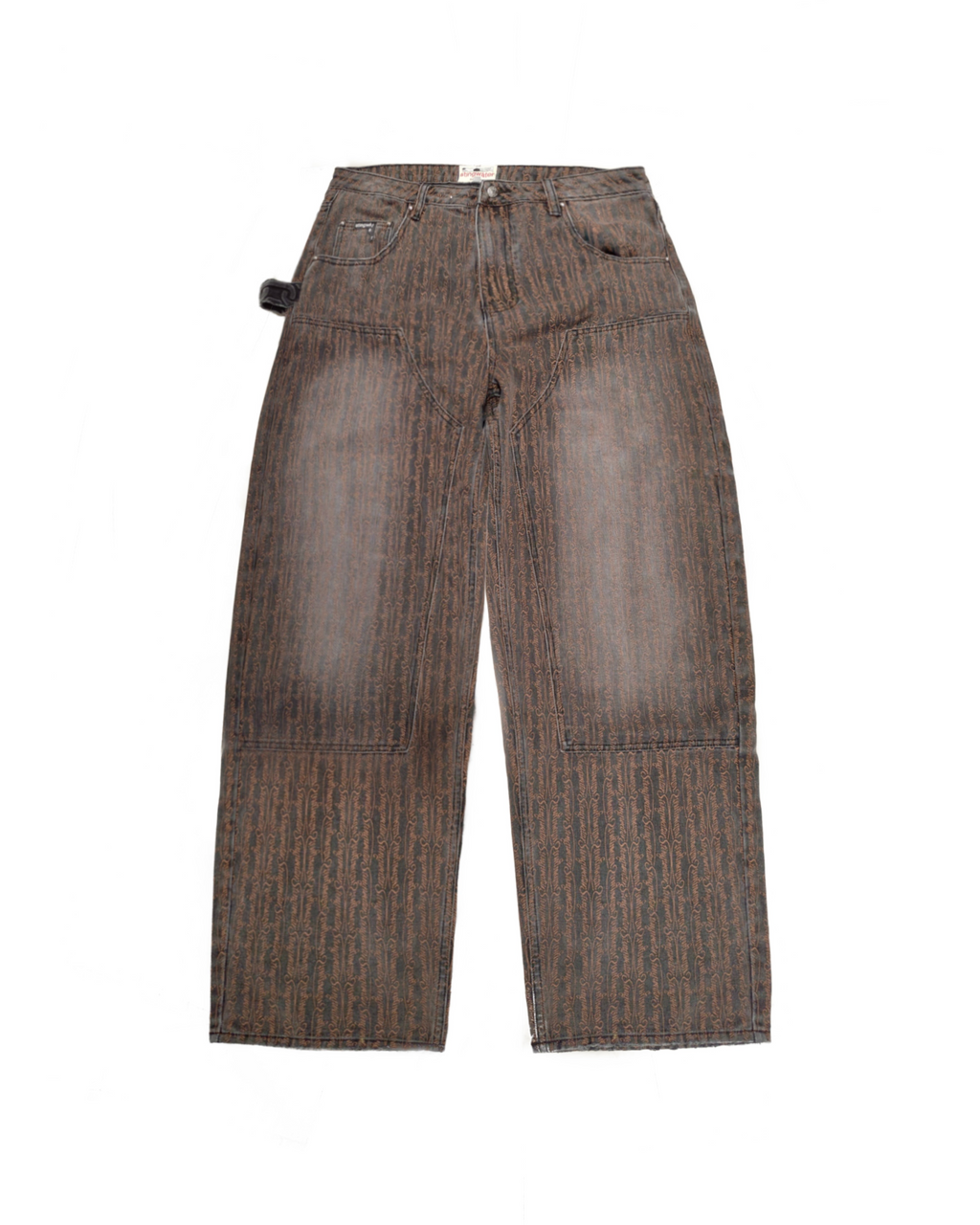 Script Double Knee Jeans Acid Black