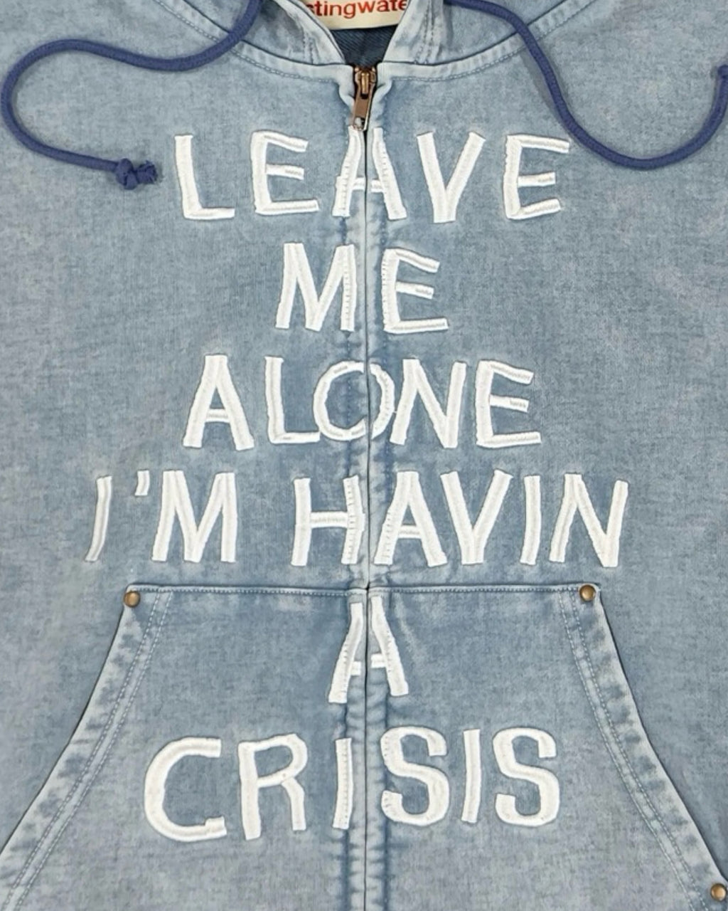 Crisis Zip Up Hoodie Acid Blue