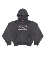 Moses Snake Zip Up Hoodie Faded Black