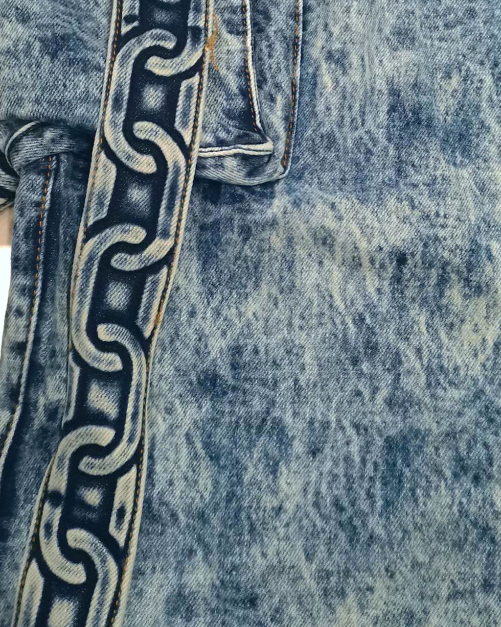 Red Sea Cargo Denim Shorts (Chained) Blue