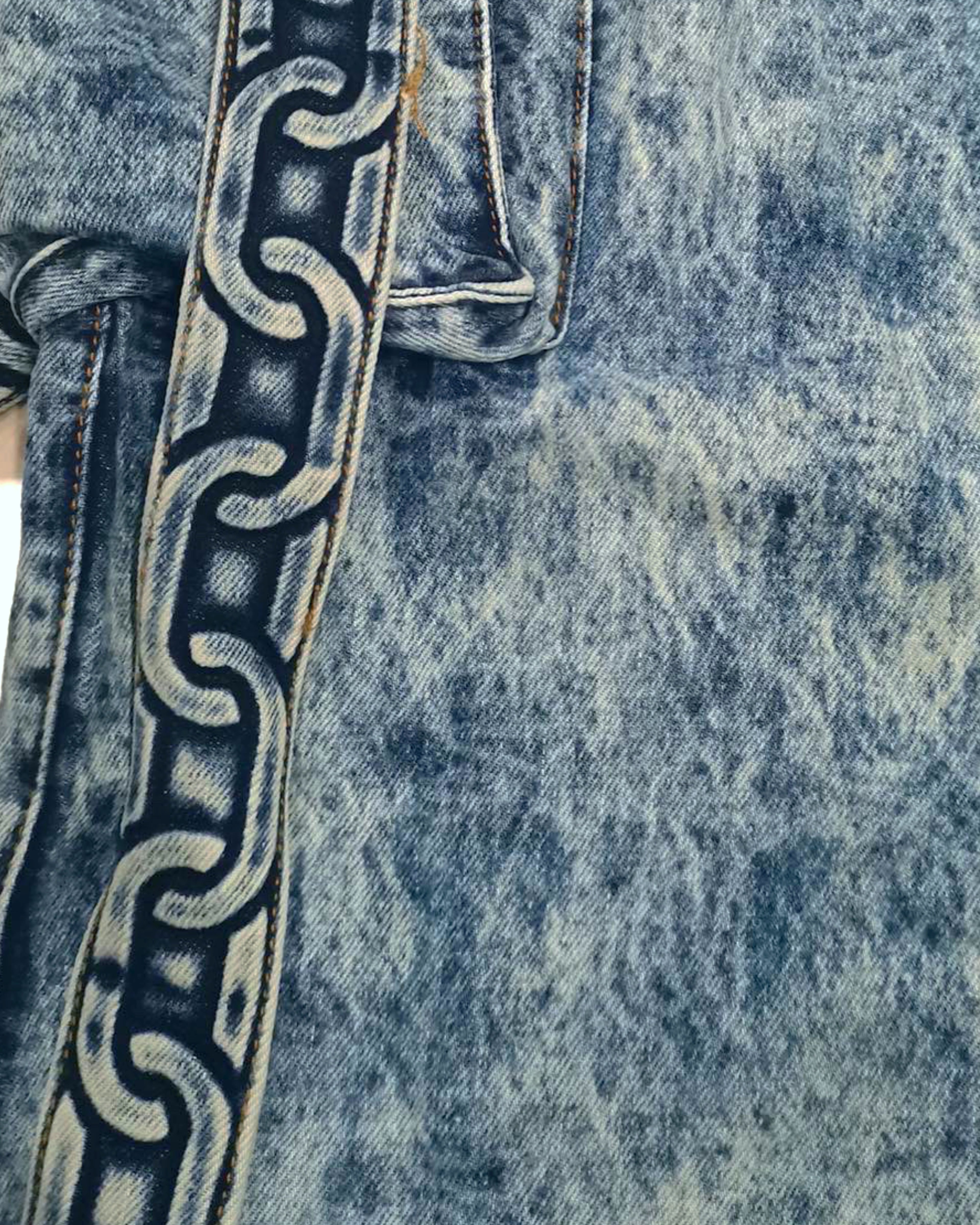 Red Sea Cargo Denim Shorts (Chained) Blue