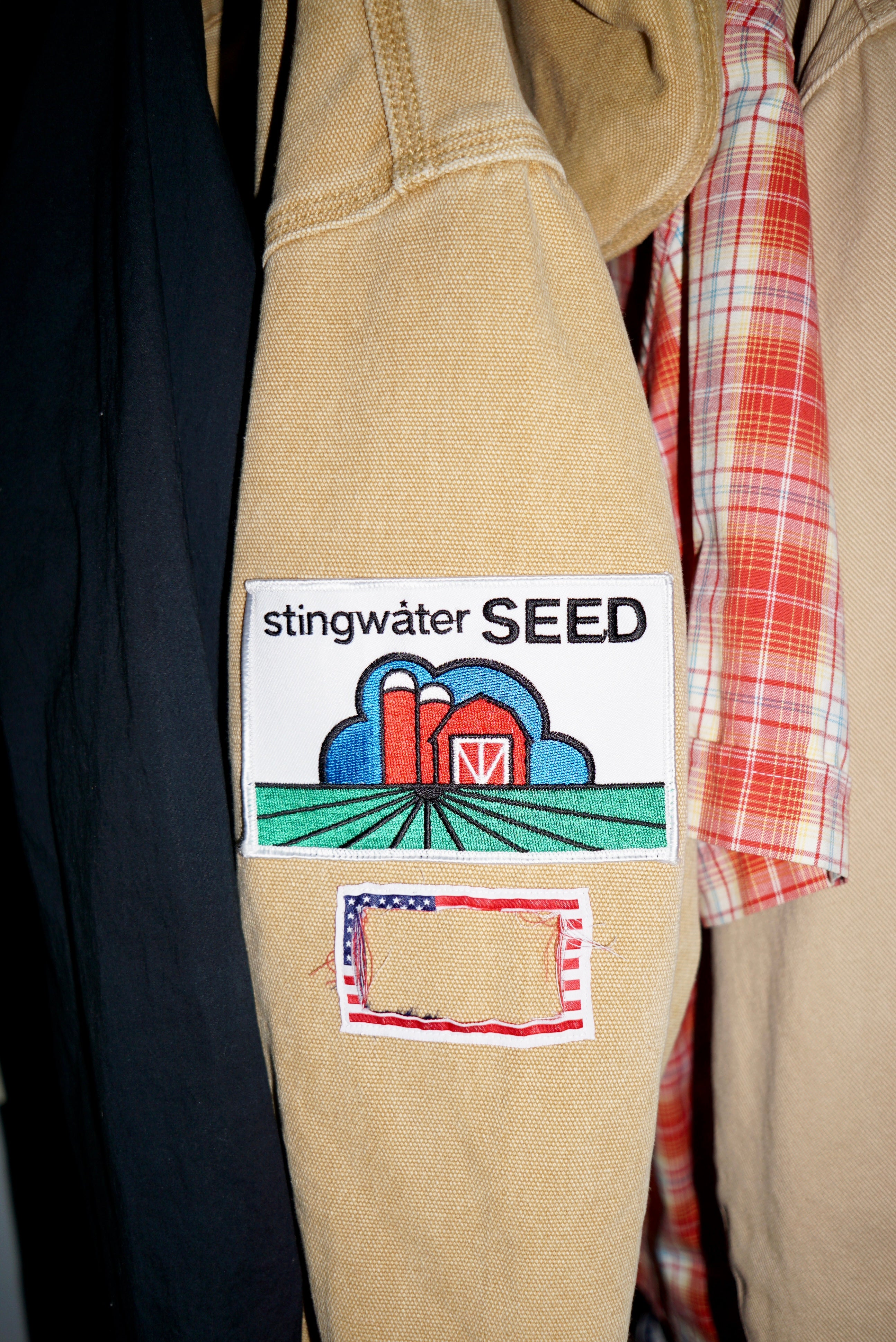 American Dream Canvas Zip Up Hoodie Brown