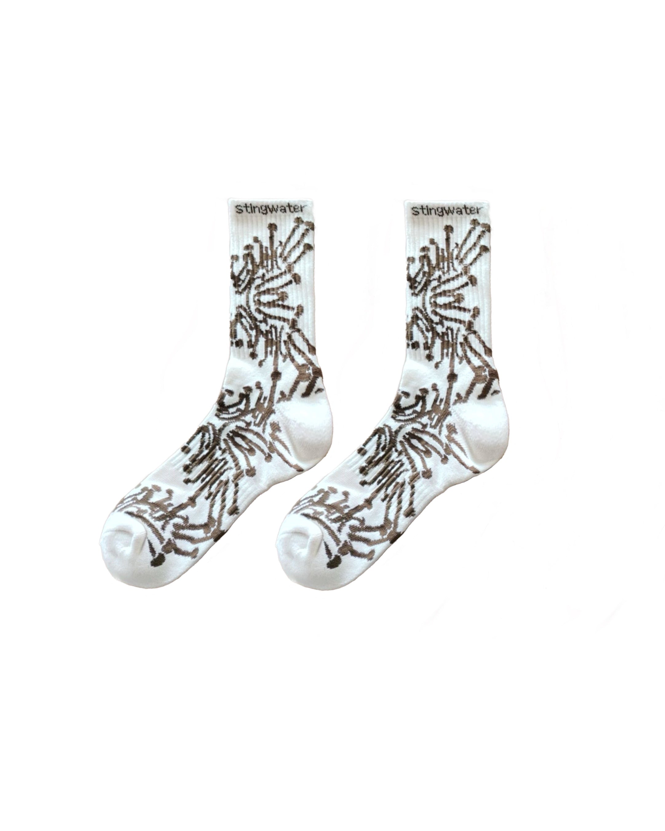 Mushroom Bones Sock Bone White