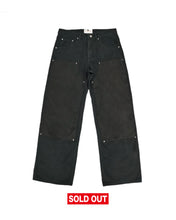 Load image into Gallery viewer, Vegan Suede Double Knee Twill Pants Black
