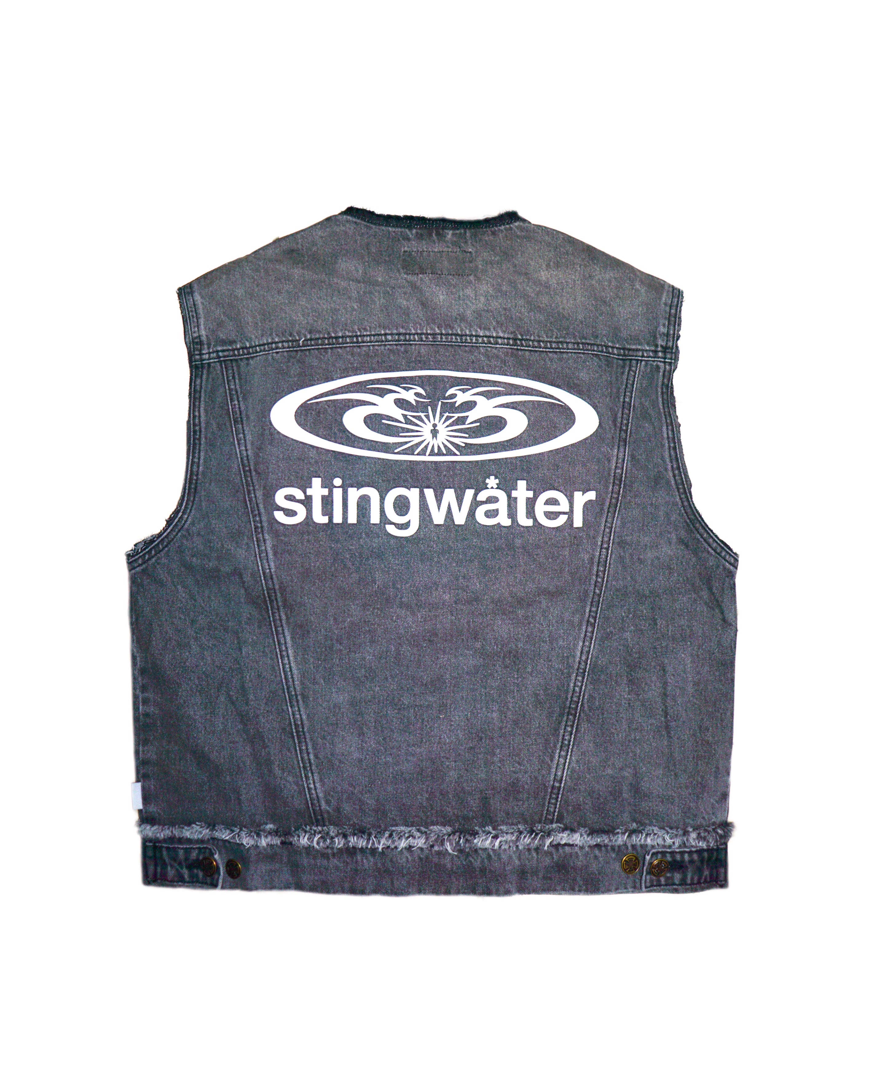 Moto Denim Vest Unchained Acid Black