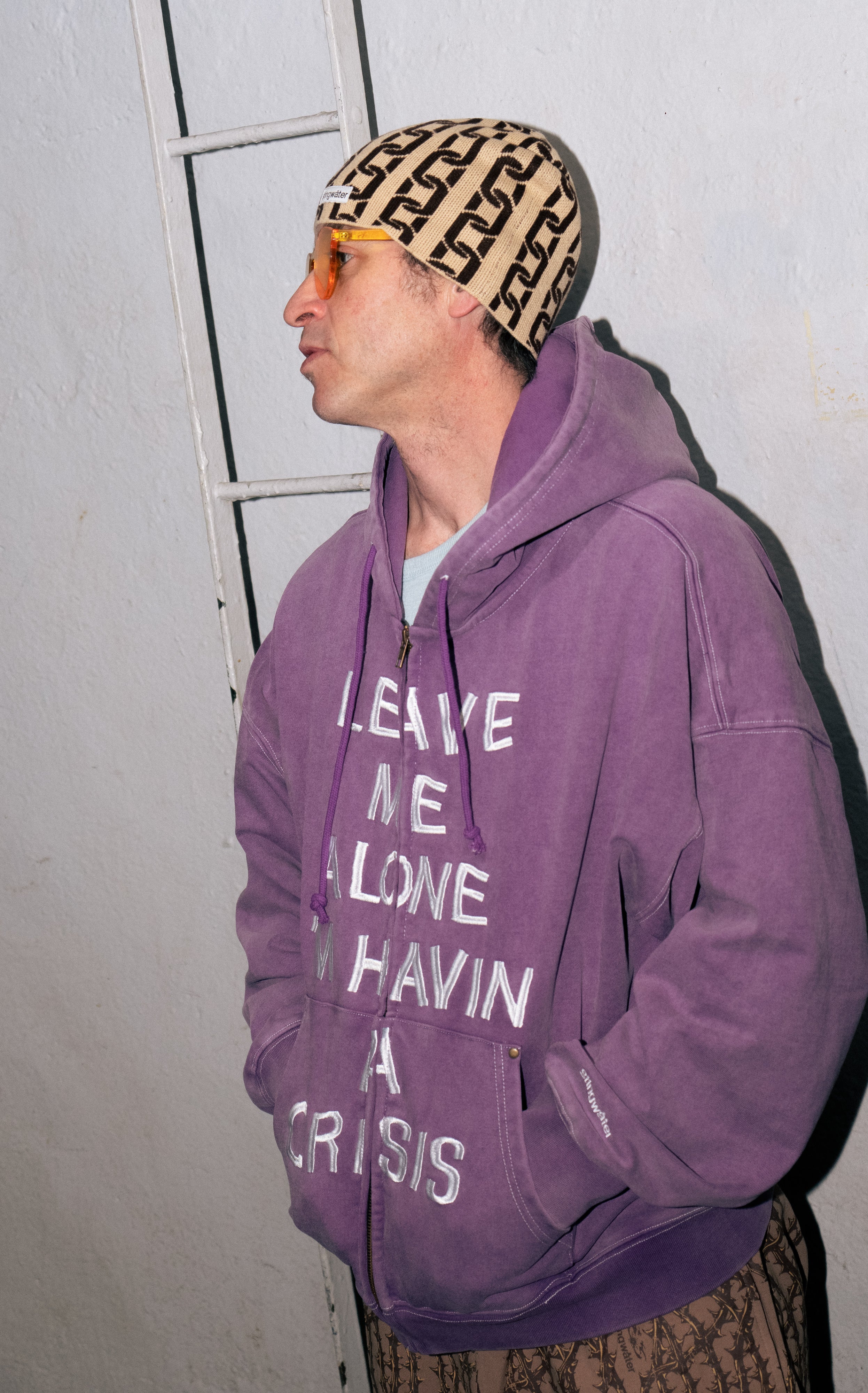 Crisis Zip Up Hoodie Acid Purple