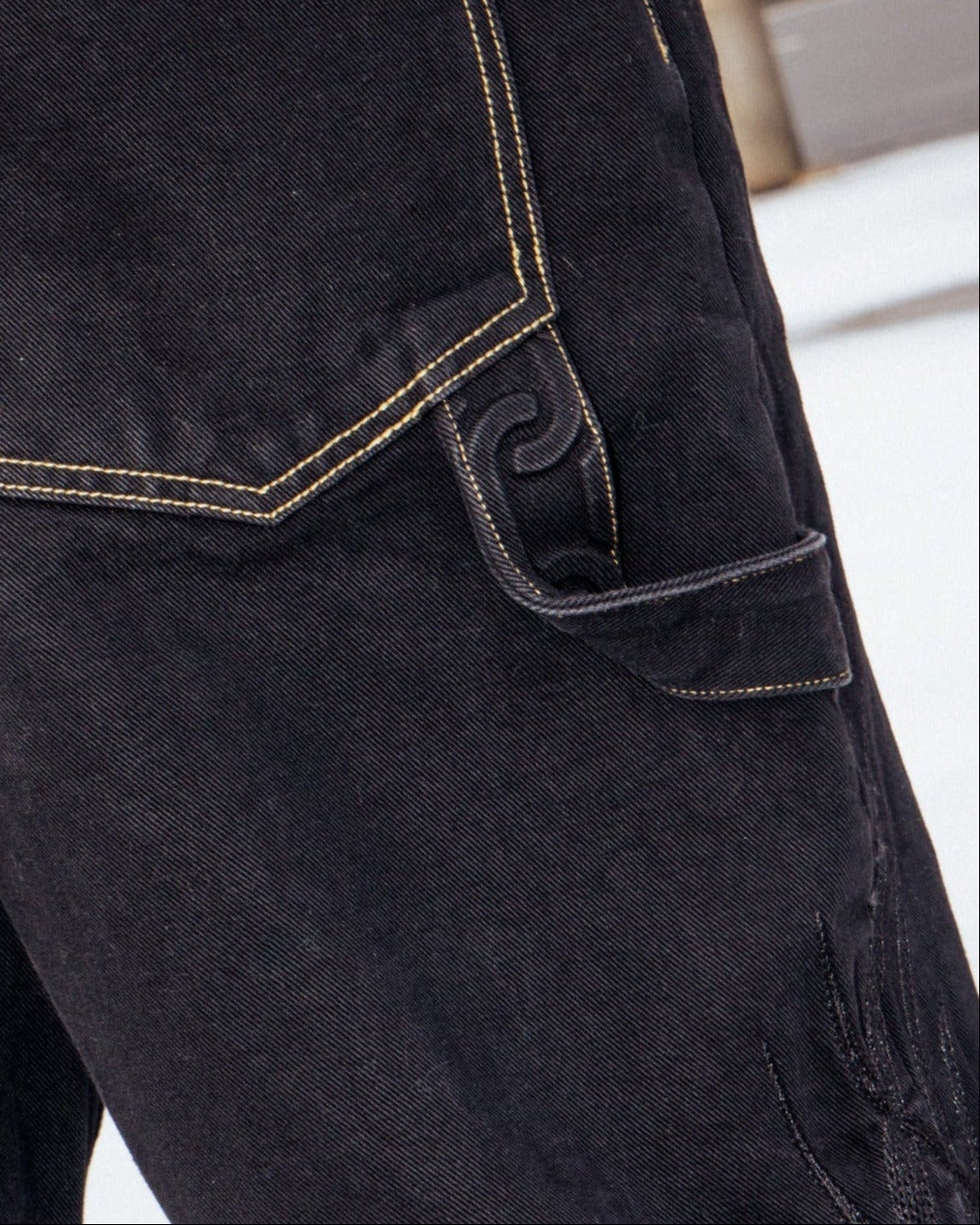 Big Groe Jeans Black Embroidered