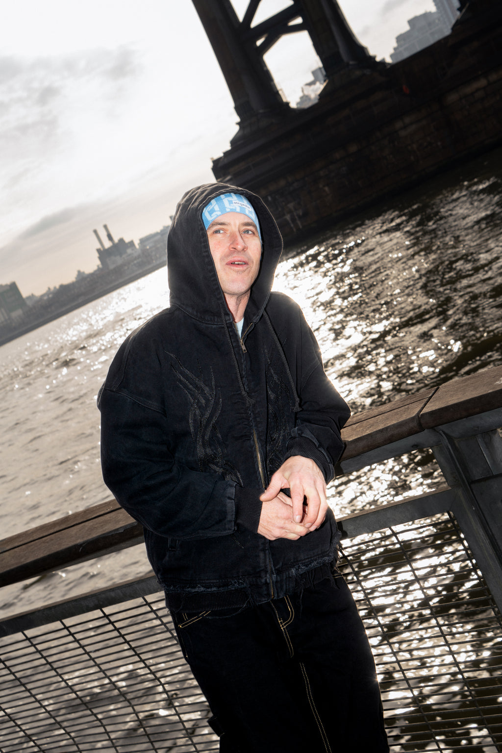 Tribal Zip Up Hoodie Black