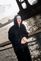 Tribal Zip Up Hoodie Black