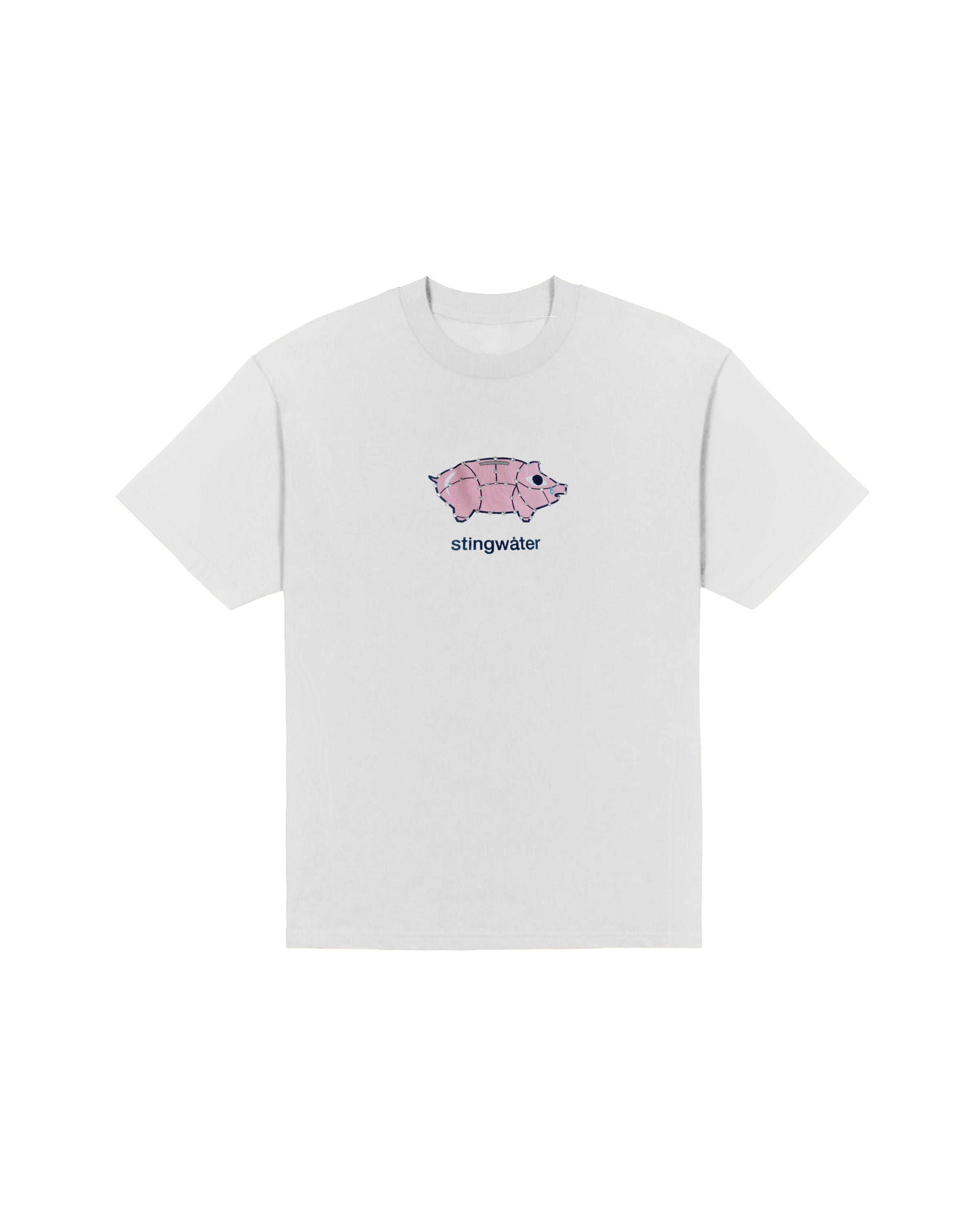 Rhinestone Piggy Bank T-Shirt White