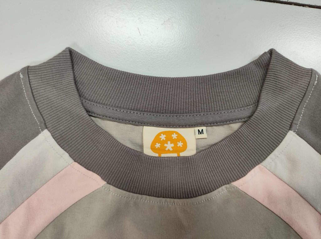 Moses Paneled Long Sleeve T-Shirt Gray/Pink