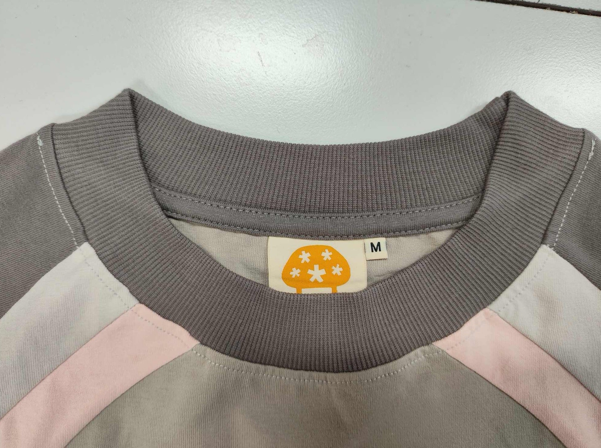 Moses Paneled Long Sleeve T-Shirt Gray/Pink