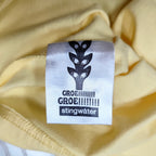 Stingwater Dolphins Ringer T Shirt Yellow inside wash label