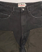 Vegan Suede Double Knee Moses Jeans Black