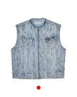 Moto Denim Vest Unchained Vintage Blue