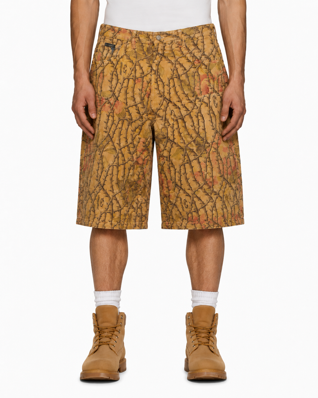 Waxed Corduroy Double Knee Long Shorts