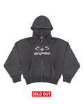 Moses Snake Zip Up Hoodie Faded Black