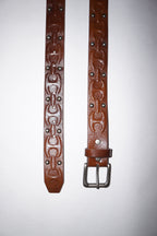 Stingwater Anchor Chain Studded Belt Rusty Brown