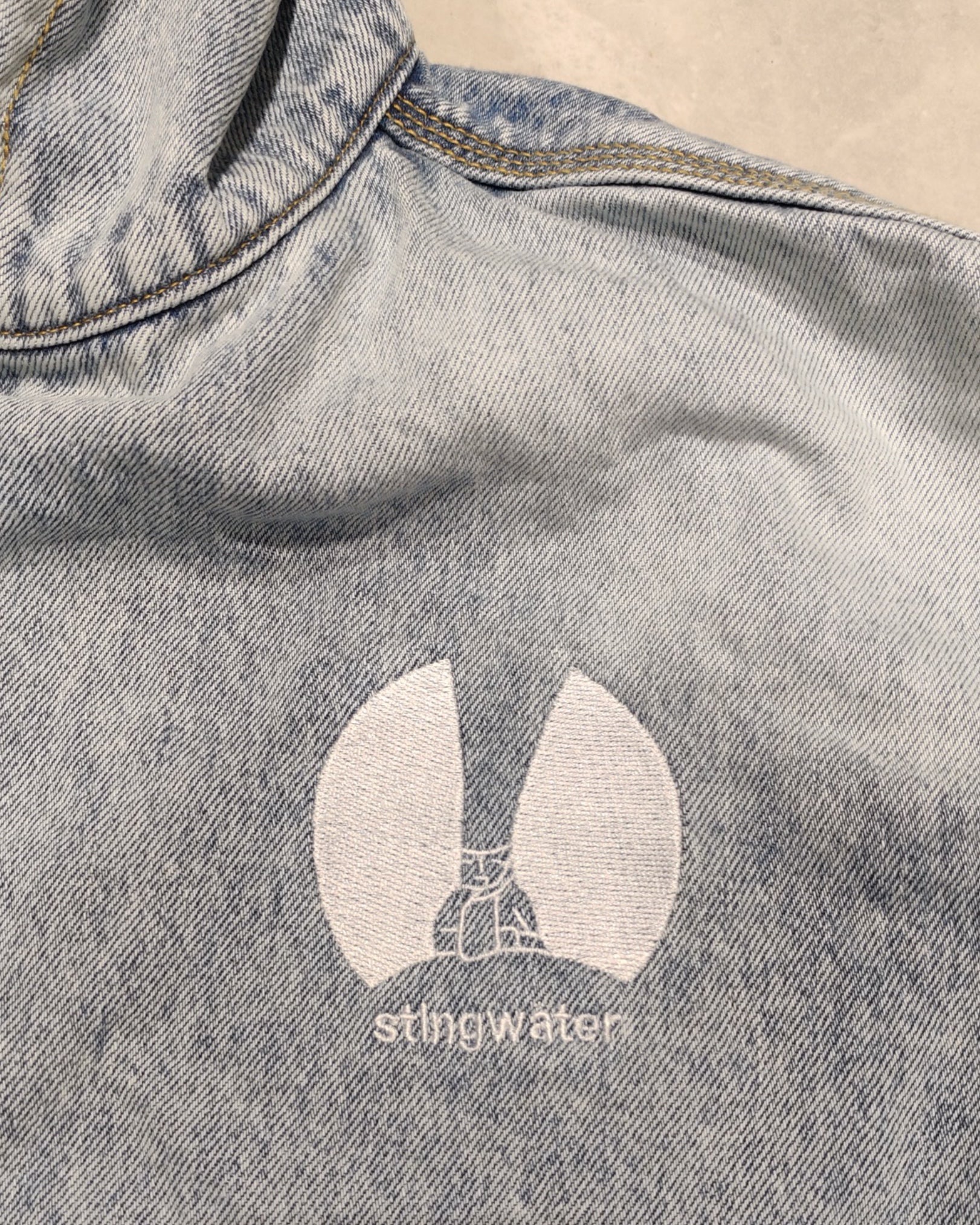 Kowboy Denim Zip Up Hoodie Vintage Blue