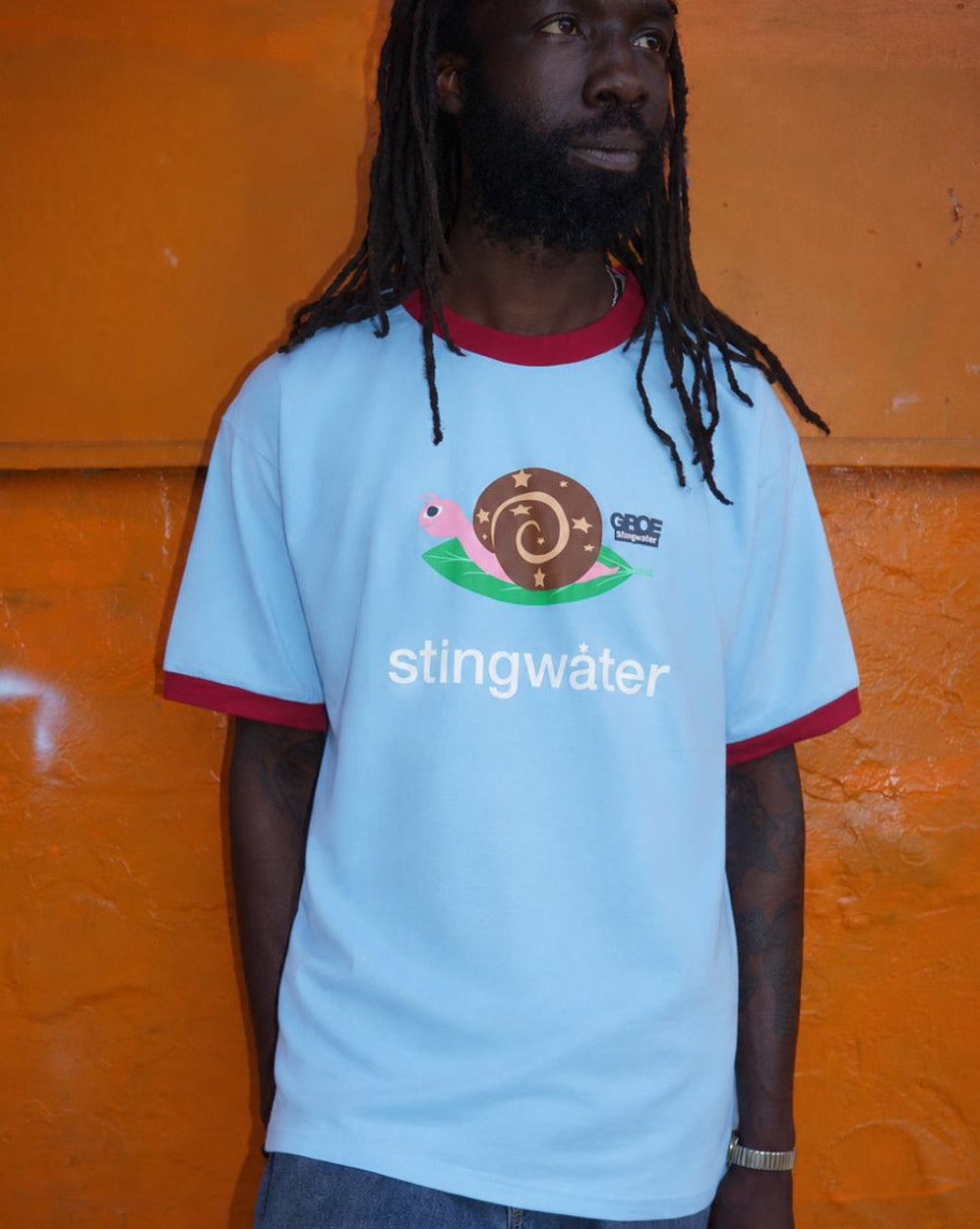 Snail T-Shirt Light Blue Ringer
