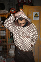 Sue Me Zip Up Hoodie Coffee/Cream