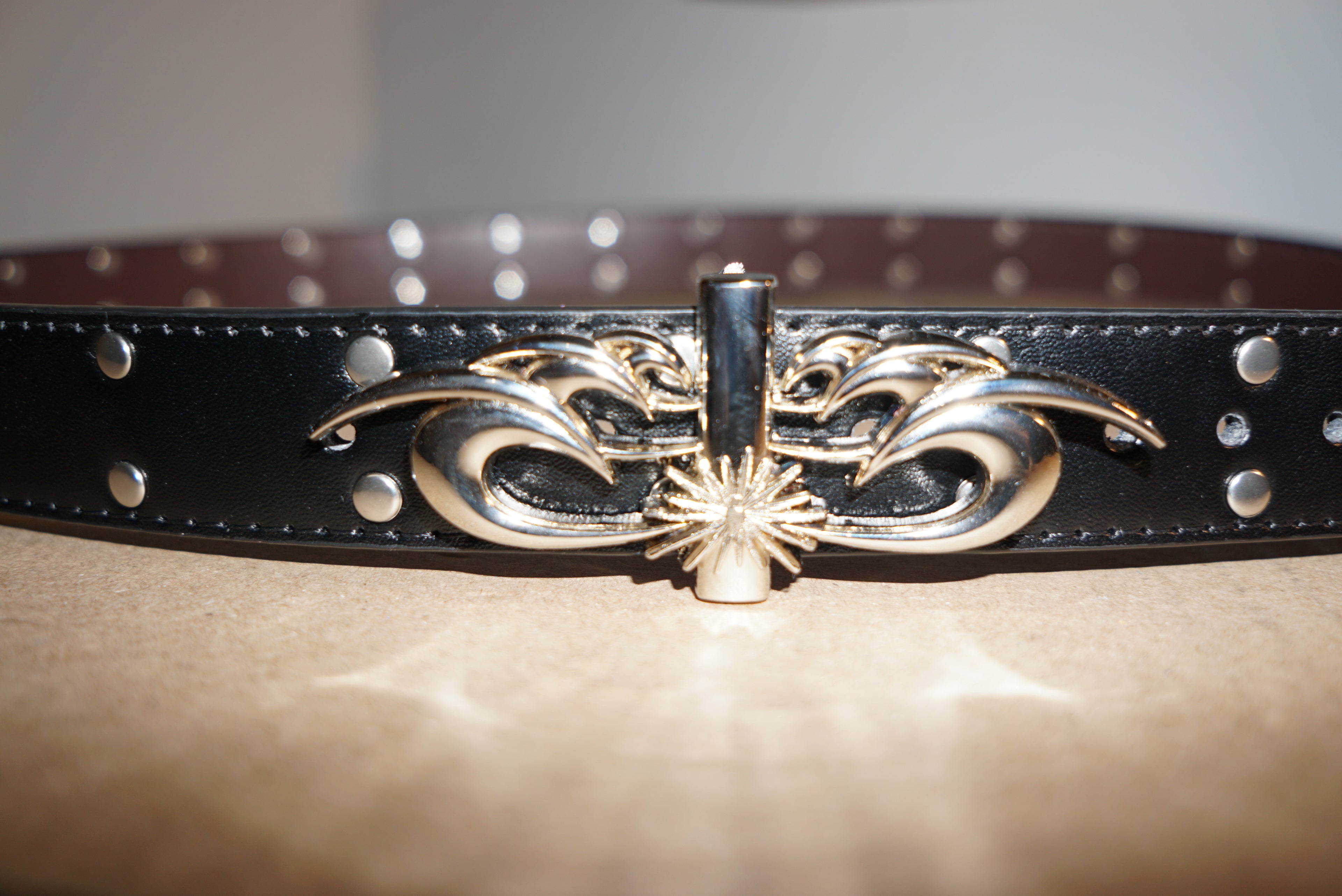 Moses Studded Thin Belt Chrome