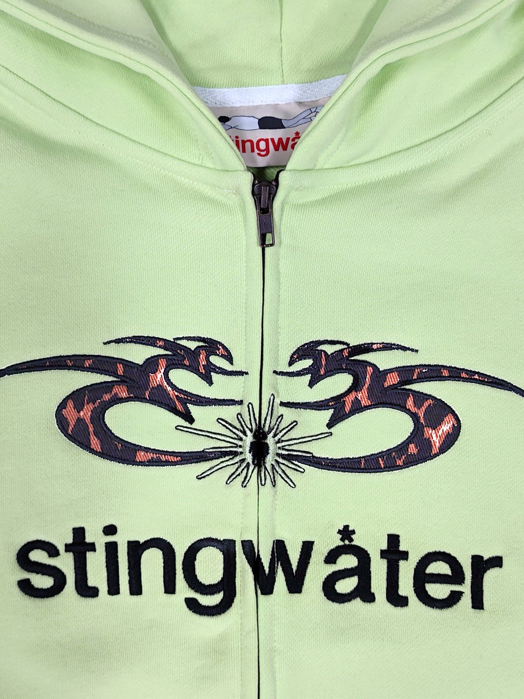 Stingwater Leopard Moses Zip Up Hoodie Groeing Green