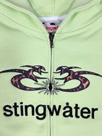 Stingwater Leopard Moses Zip Up Hoodie Groeing Green