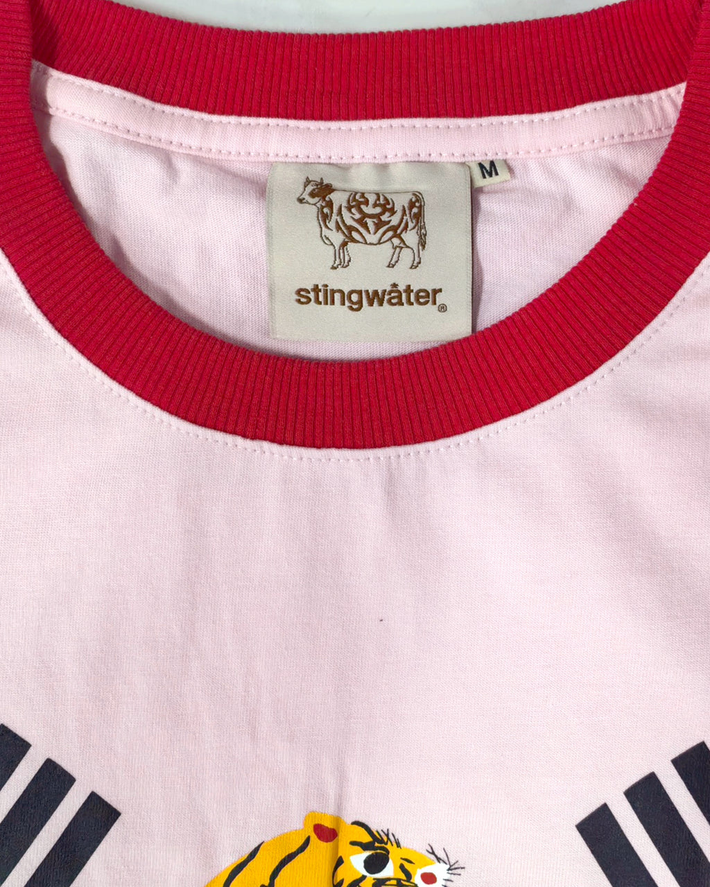 Infinity Tiger T-Shirt Pink Ringer
