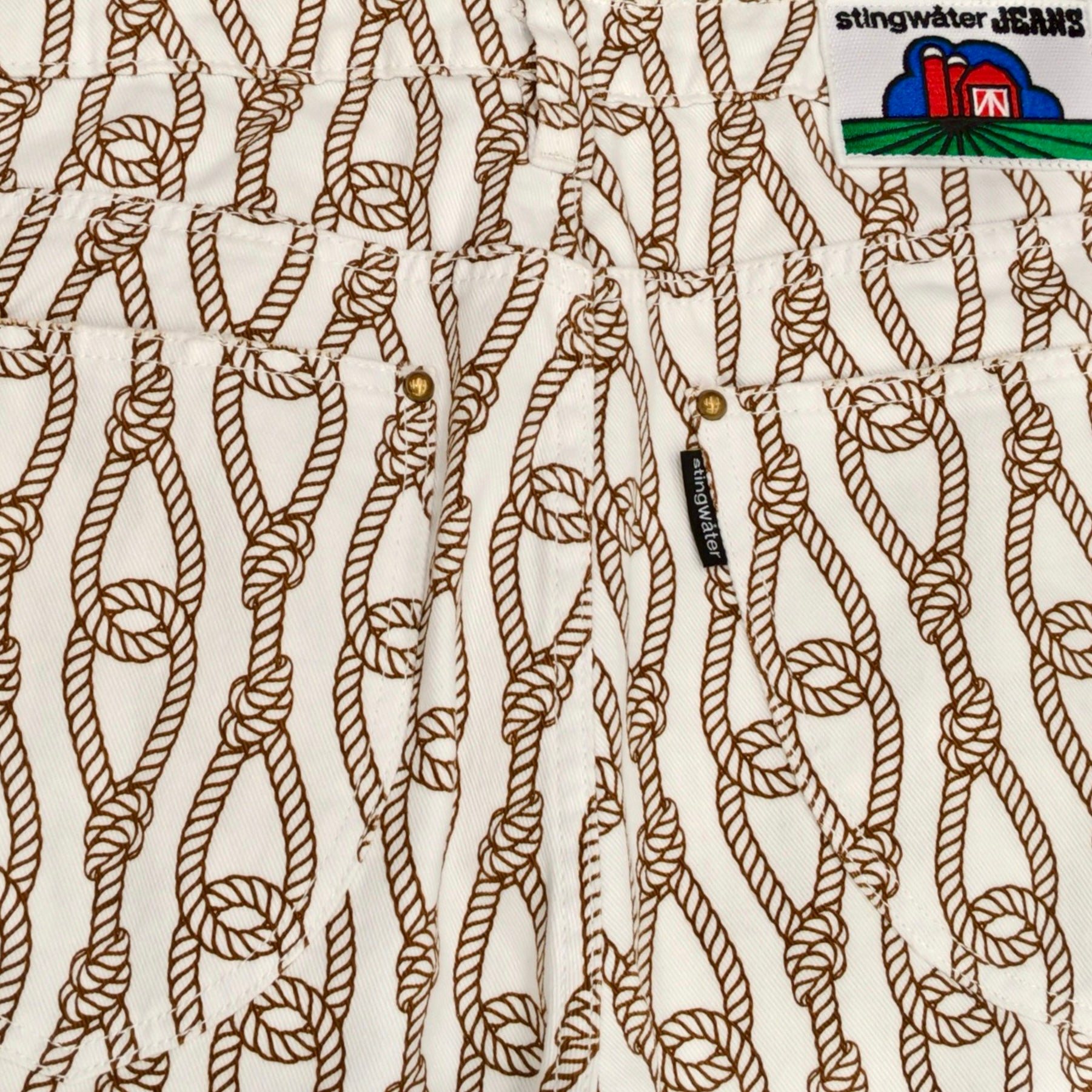 Stingwater Jeans Rope chain cotton twill pants white – stingwater