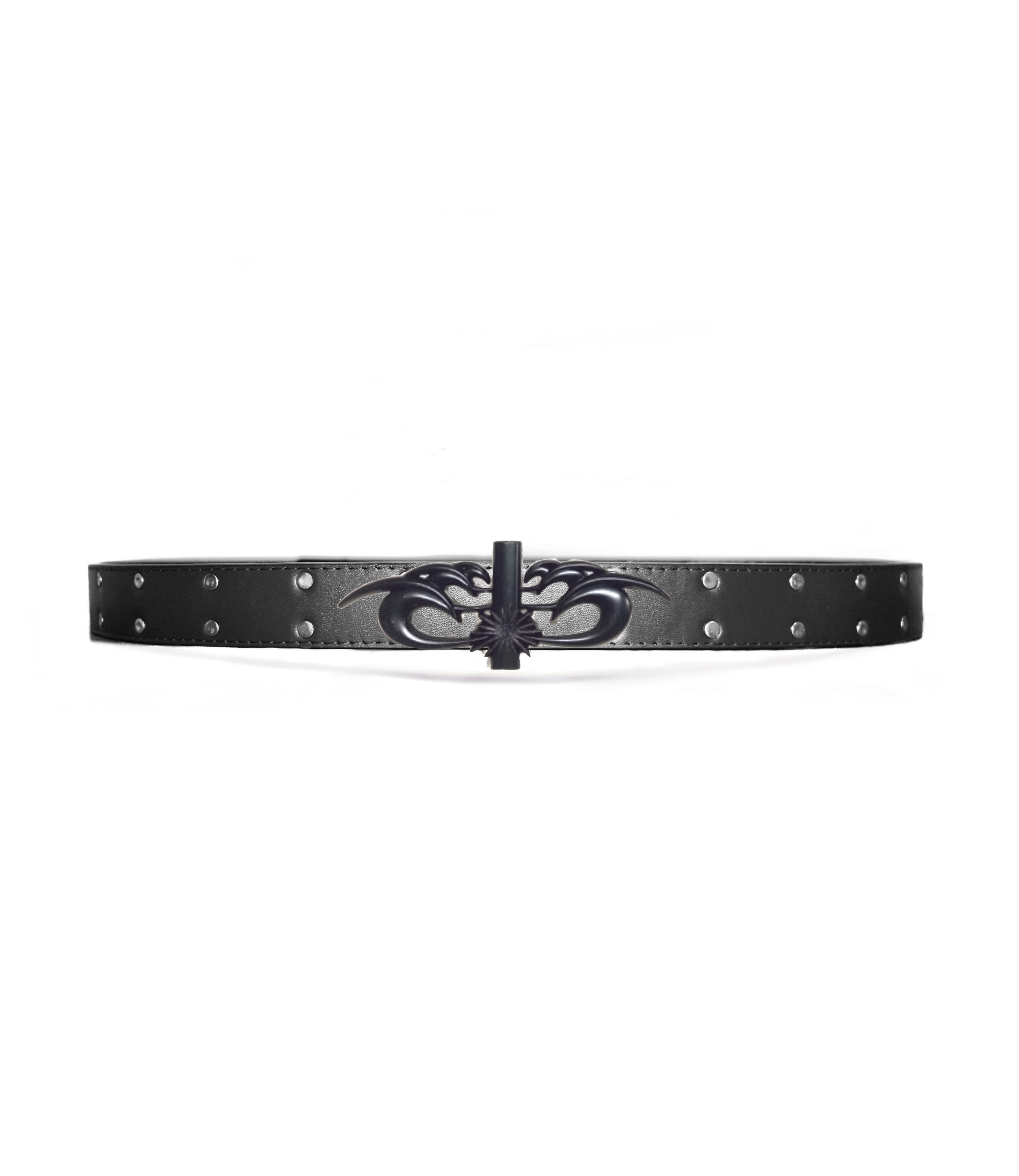 Moses Studded Thin Belt Black Titanium